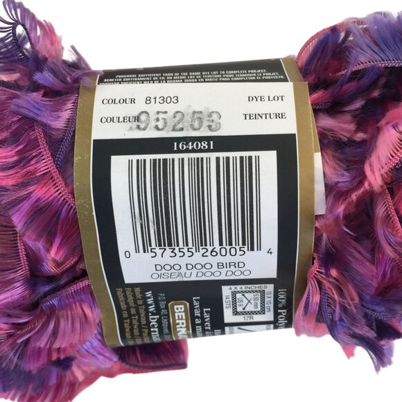 Bernat Boa Yarn Lot 2 Skeins 1.3oz-50g Doo Doo Bird Eyelash - Picture 4 of 4